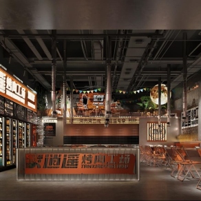 现代烤肉店3D模型下载
